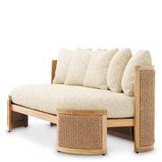 Canapea de exterior Marenzo, tec natural, ratan sintetic, cu perne arden natural