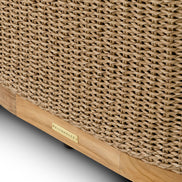 Canapea de exterior Marenzo, tec natural, ratan sintetic, cu perne arden natural