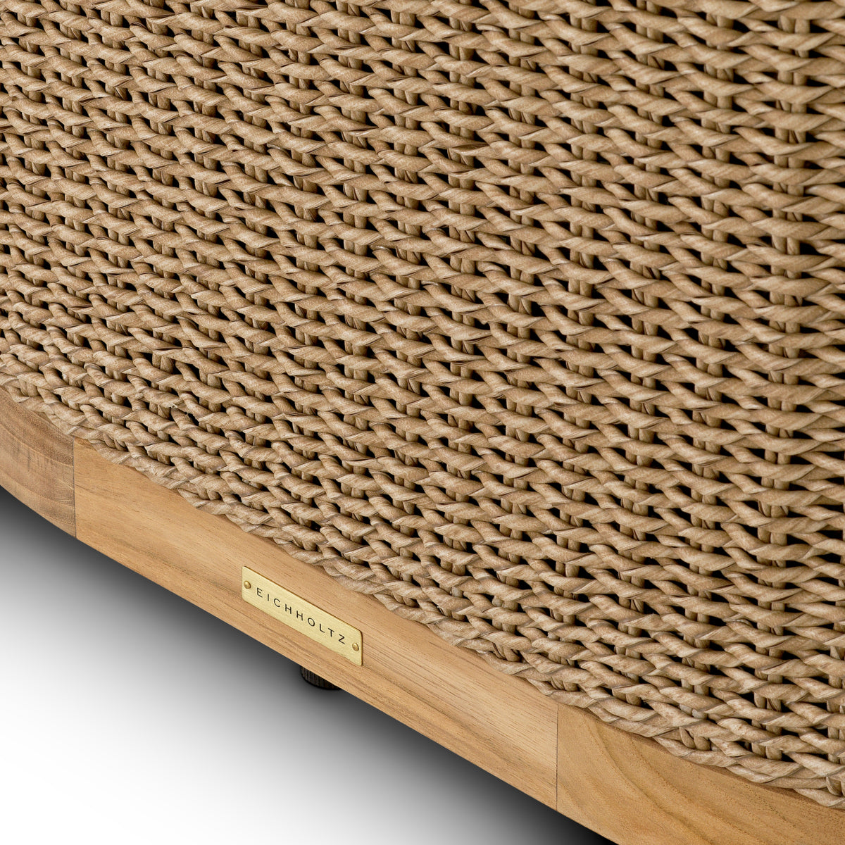 Canapea de exterior Marenzo, tec natural, ratan sintetic, cu perne arden natural