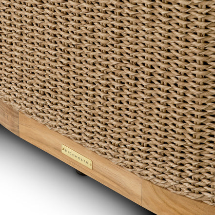 Canapea de exterior Marenzo, tec natural, ratan sintetic, cu perne arden natural