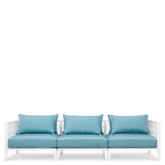 Canapea de exterior Ocean Club L, alb, Sunbrella mineral albastru