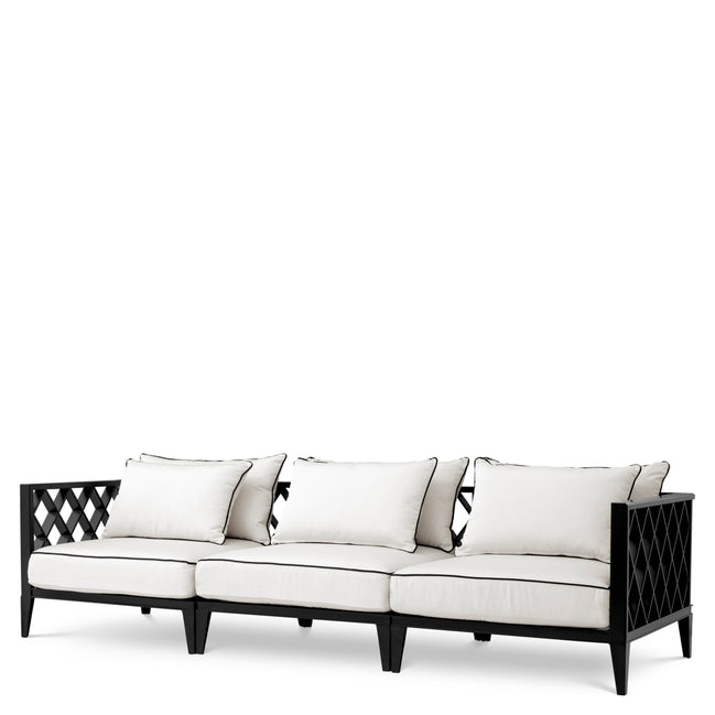 Canapea de exterior Ocean Club L, negru, Sunbrella canvas