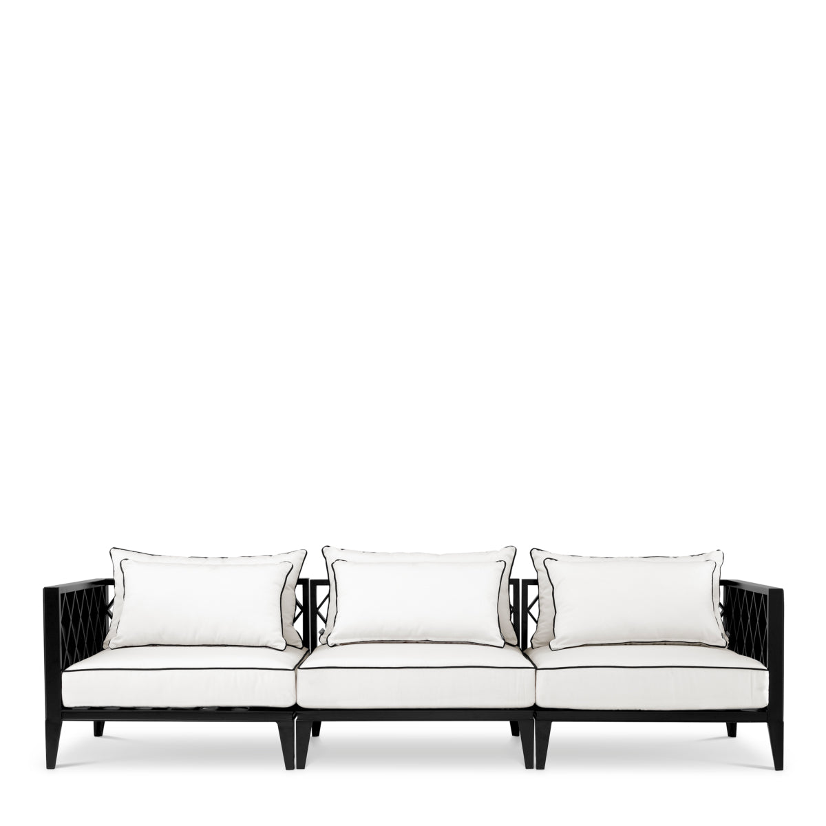 Canapea de exterior Ocean Club L, negru, Sunbrella canvas
