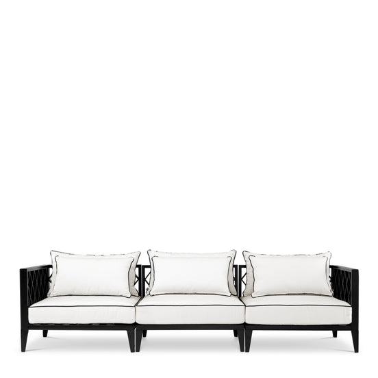 Canapea de exterior Ocean Club L, negru, Sunbrella canvas