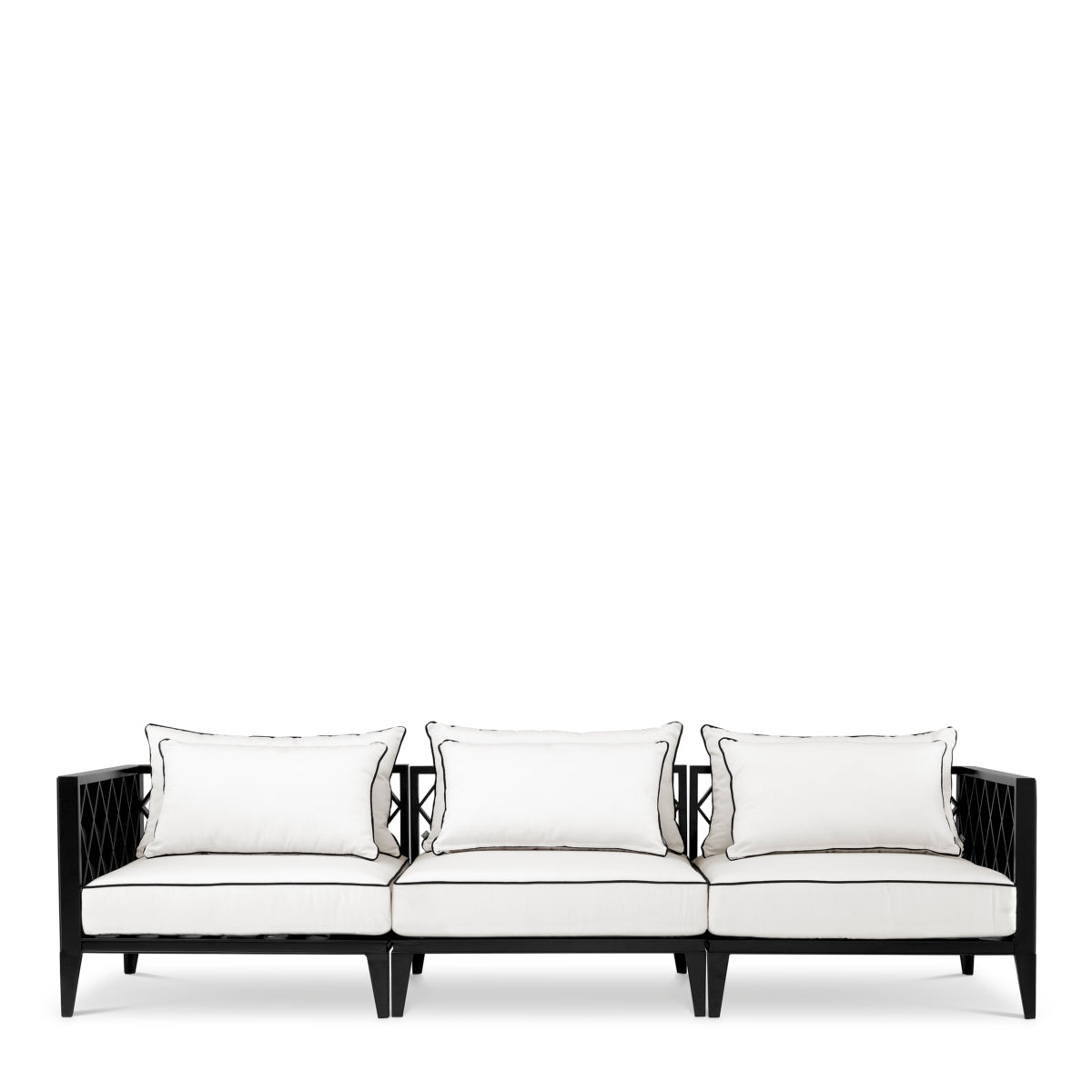 Canapea de exterior Ocean Club L, negru, Sunbrella canvas