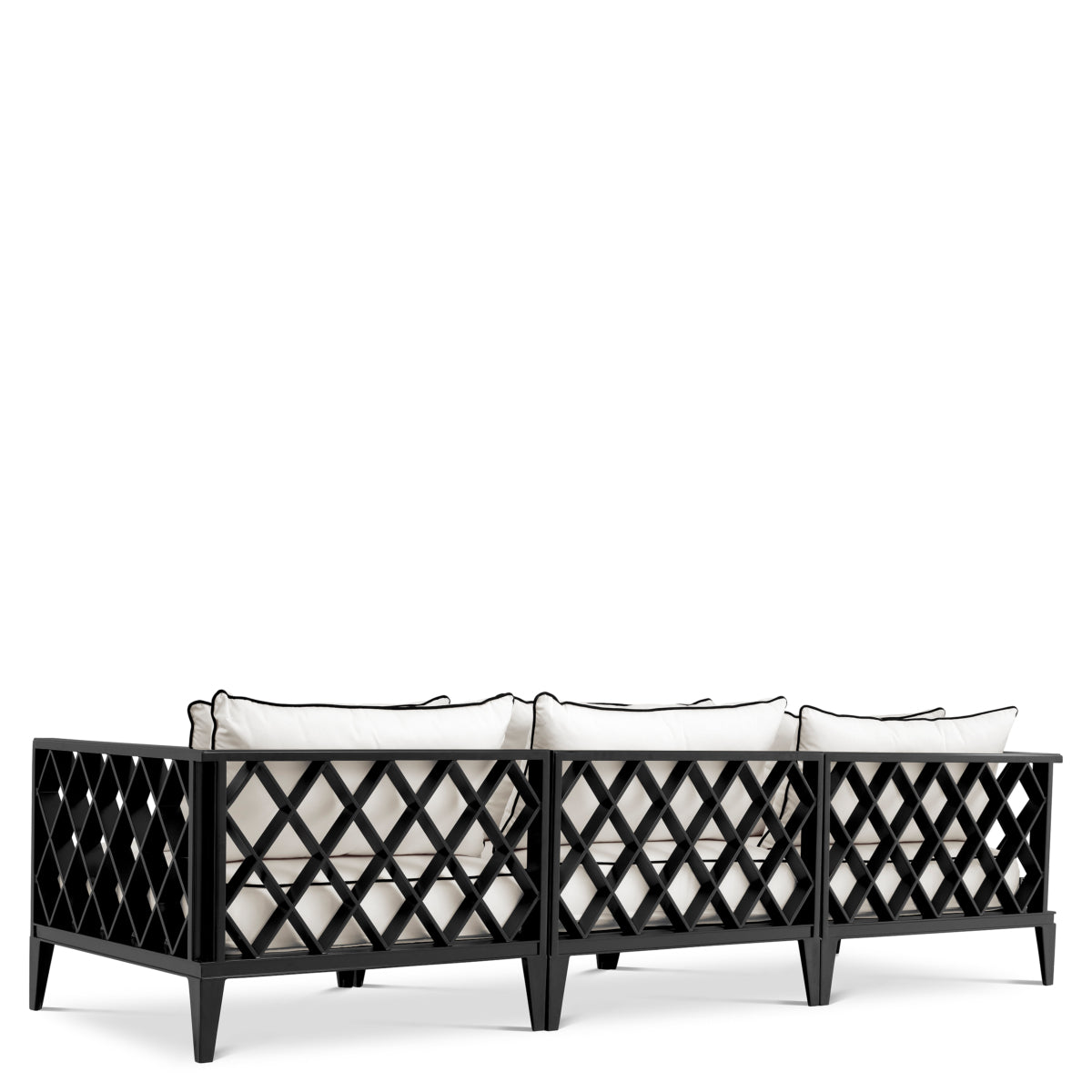 Canapea de exterior Ocean Club L, negru, Sunbrella canvas