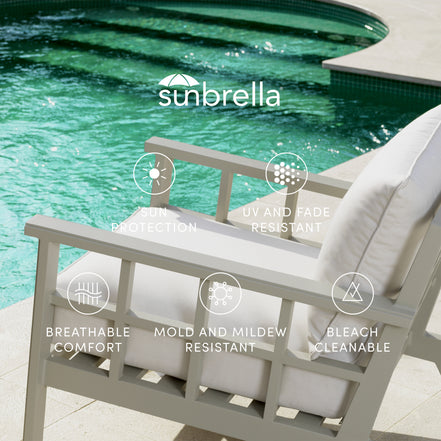 Canapea de exterior Ocean Club L, negru, Sunbrella canvas