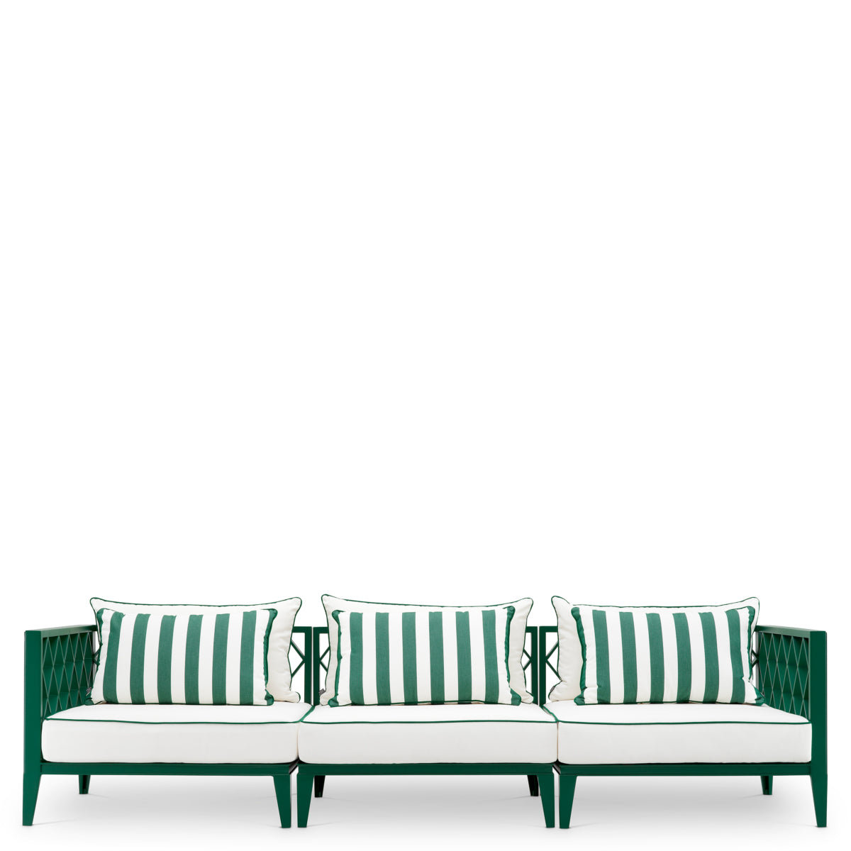 Canapea de exterior Ocean Club L, verde, blaise alb-crem, florent verde