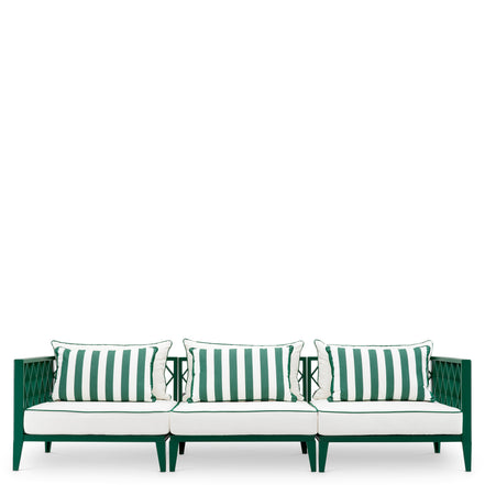 Canapea de exterior Ocean Club L, verde, blaise alb-crem, florent verde