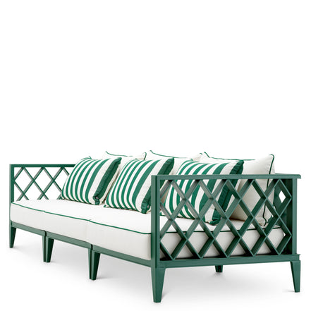 Canapea de exterior Ocean Club L, verde, blaise alb-crem, florent verde
