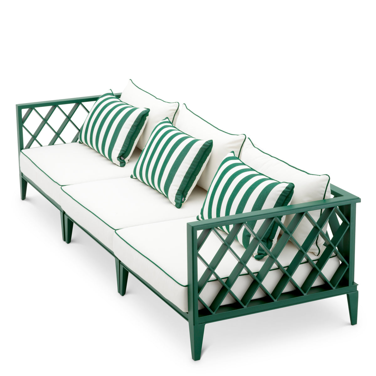 Canapea de exterior Ocean Club L, verde, blaise alb-crem, florent verde
