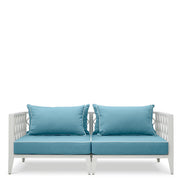 Canapea de exterior Ocean Club S, alb, Sunbrella mineral albastru
