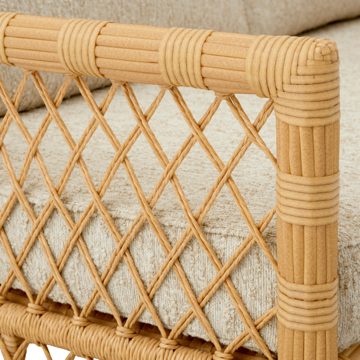 Canapea de exterior Riverton, ratan sintetic, arden natural