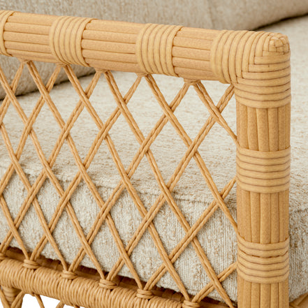 Canapea de exterior Riverton, ratan sintetic, arden natural