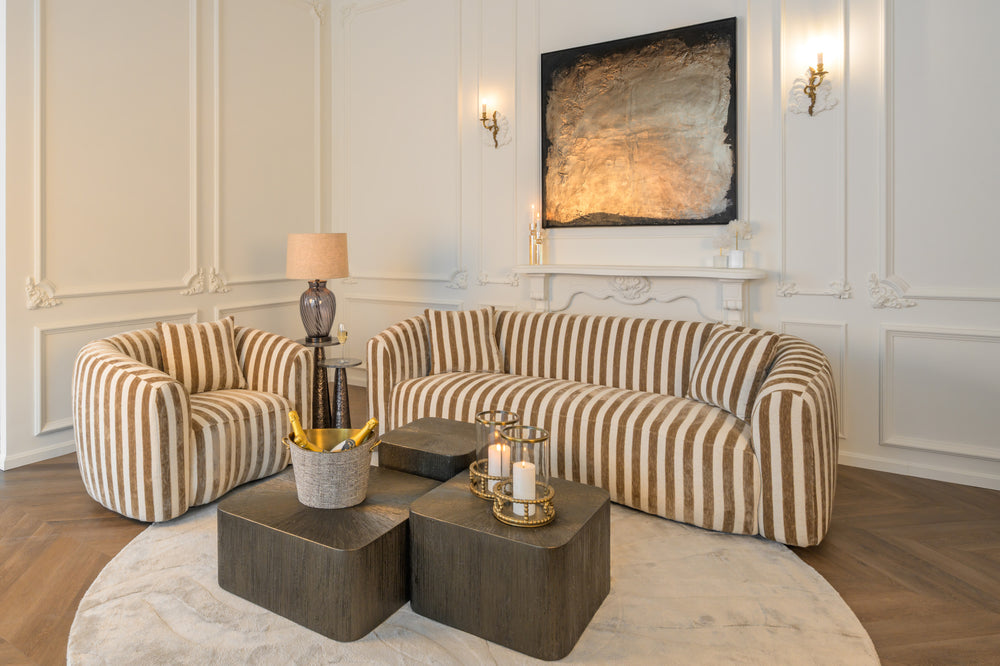 Canapea Luxandra, stripes nisip – ambient