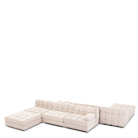 Canapea modulară Dean bouclé crem – colț stânga