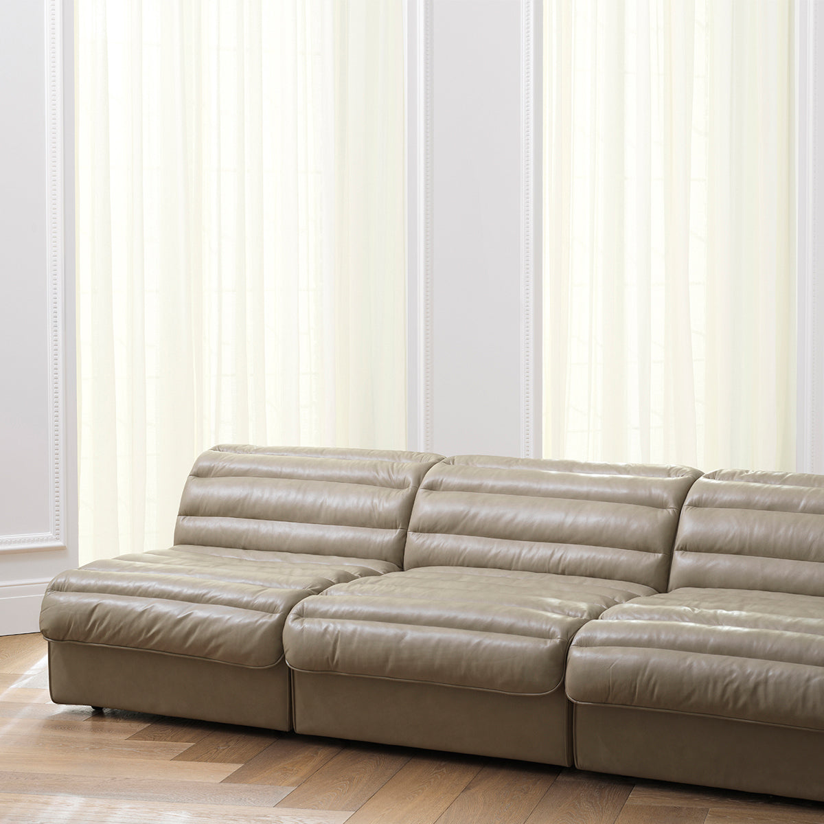 Canapea modulară Dunemore, piele barley