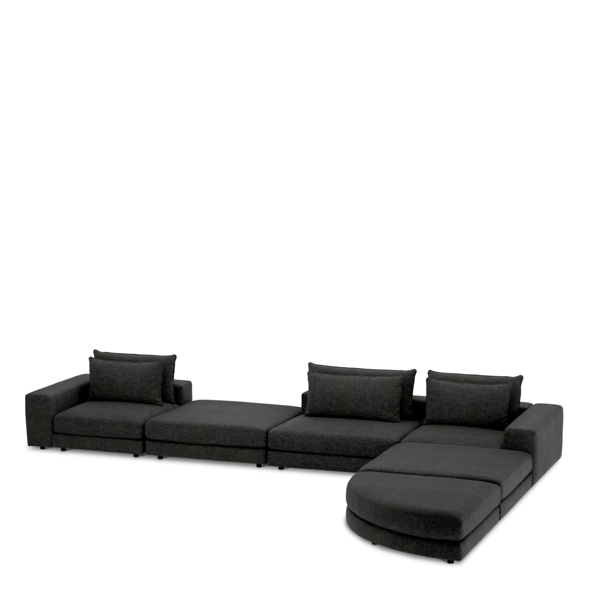 Canapea modulară Lounge Club lurano antracit – taburet semirotund