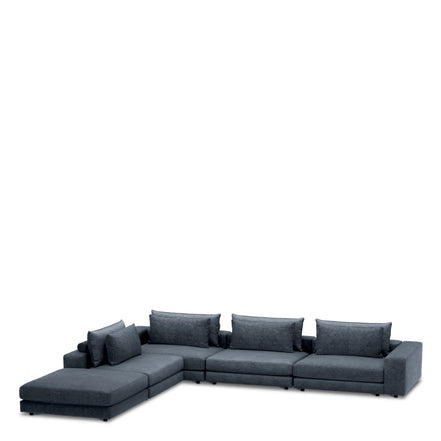 Canapea modulară Lounge Club montier albastru – taburet
