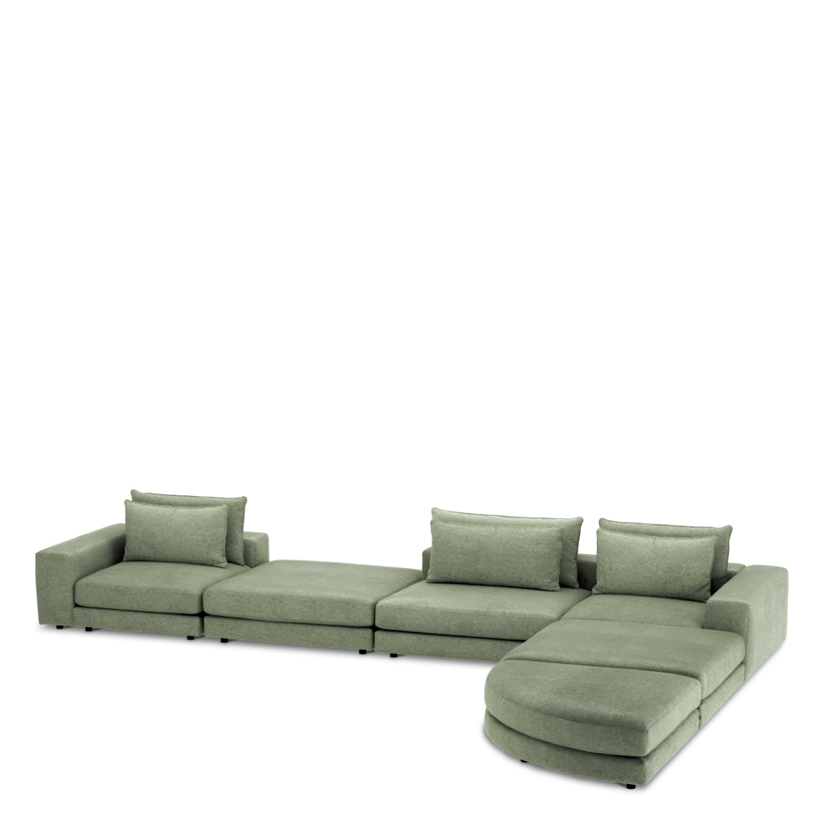 Canapea modulară Lounge Club montier turcoaz – taburet semirotund