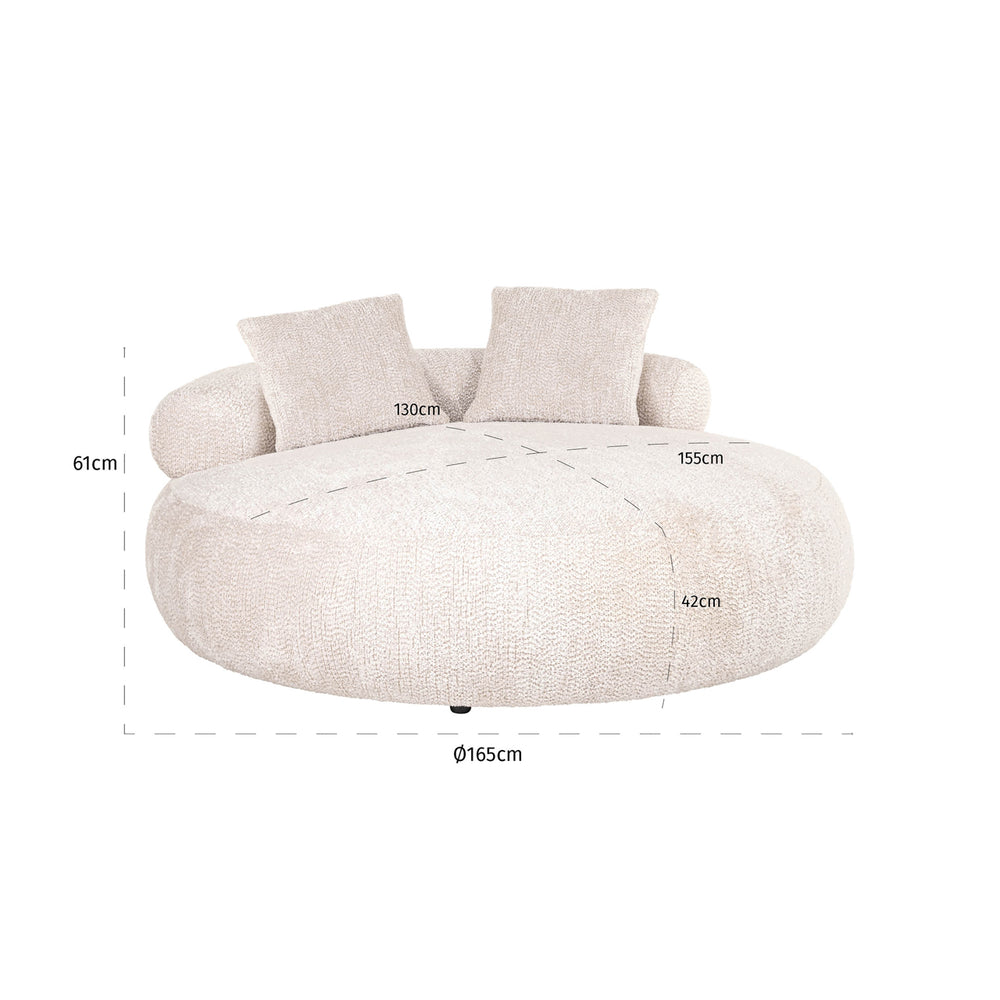 Canapea Tivola, lovely crem – desen tehnic cu dimensiuni