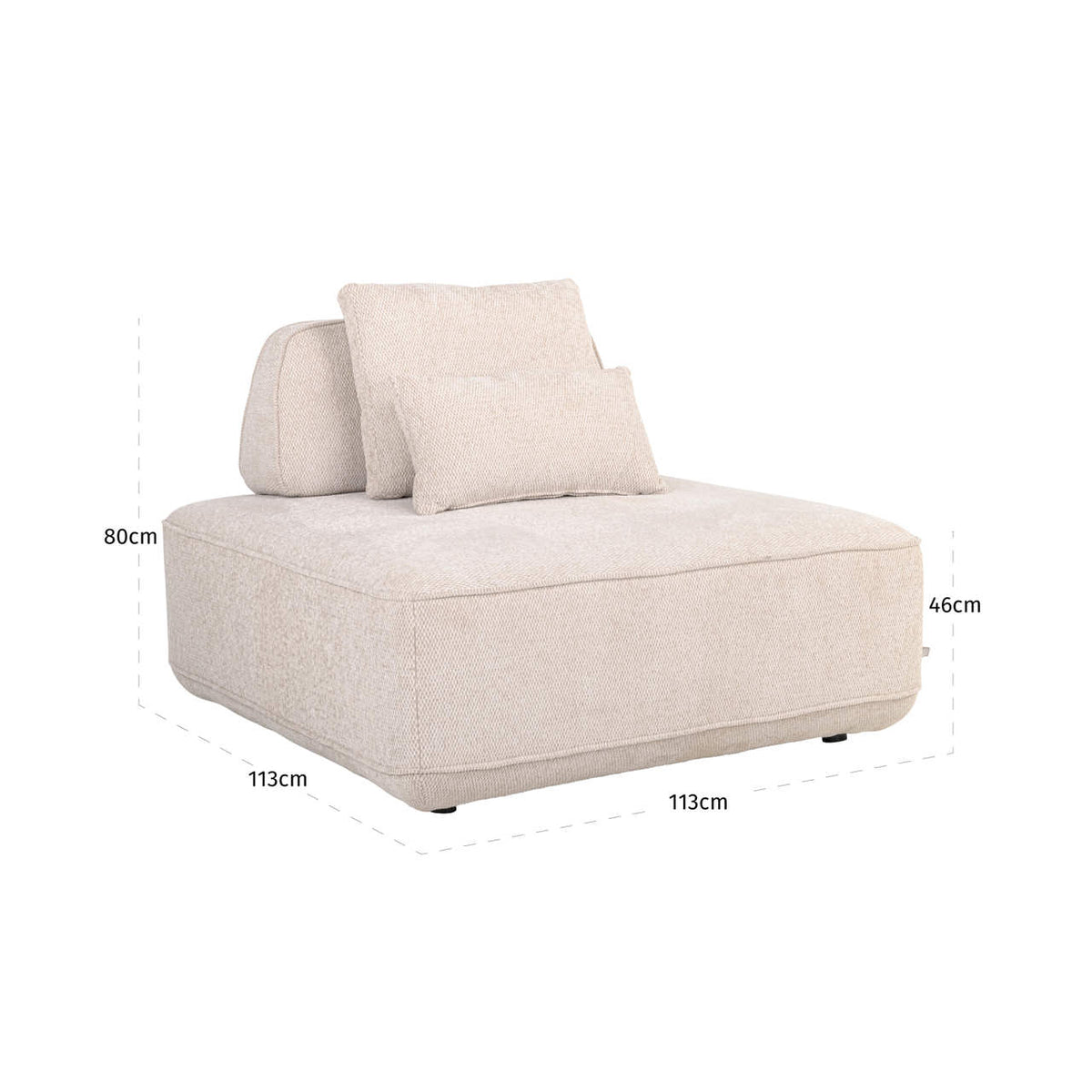 Canapea Tudor, boldweave natural, 1 loc, spătar mobil – desen tehnic cu dimensiuni