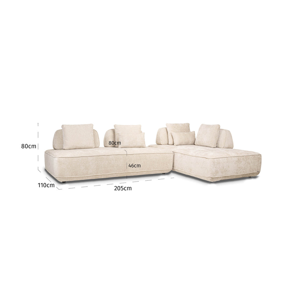 Canapea Tudor, boldweave natural, 2,5 locuri, spătar mobil