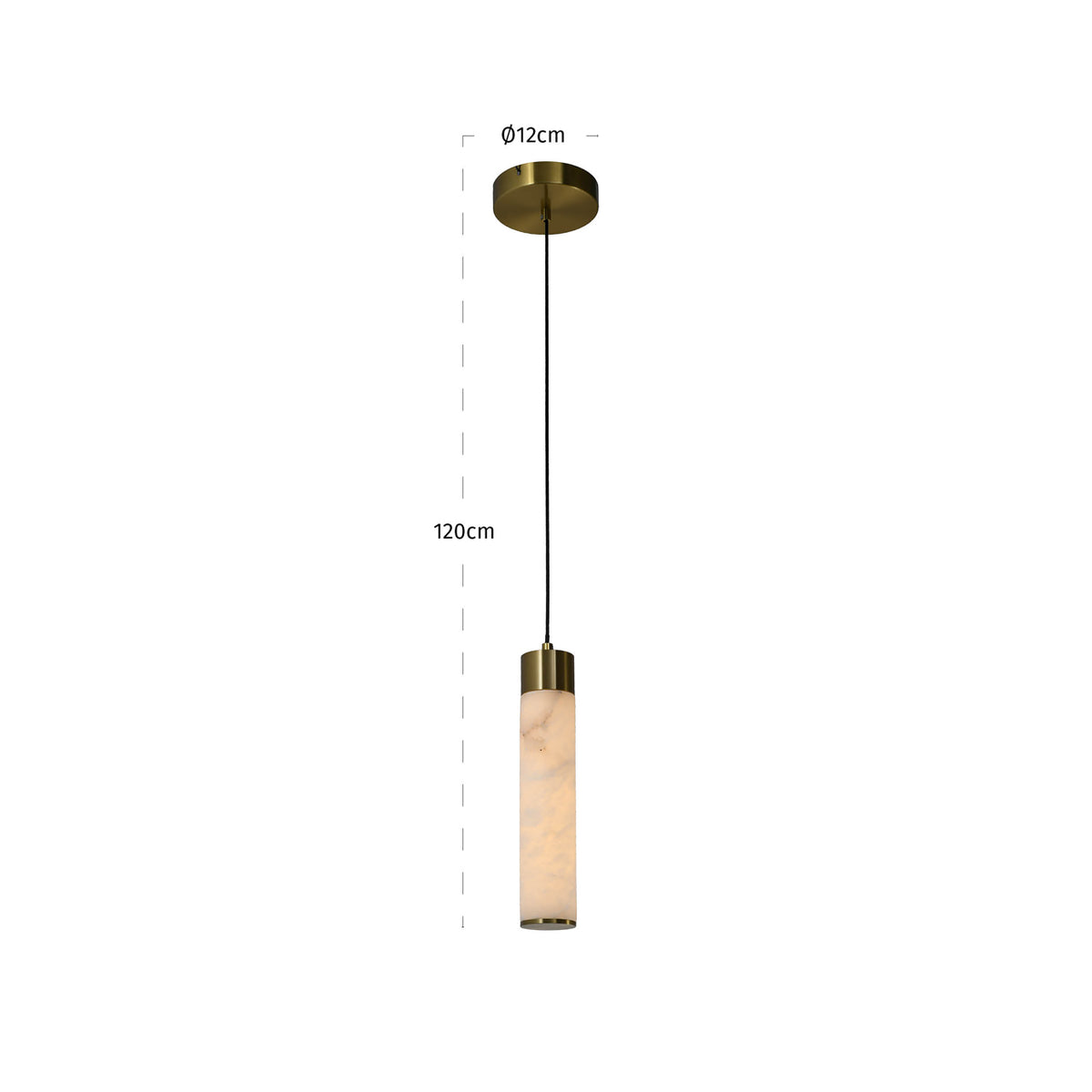 Candelabru Auralith, alb – desen tehnic cu dimensiuni