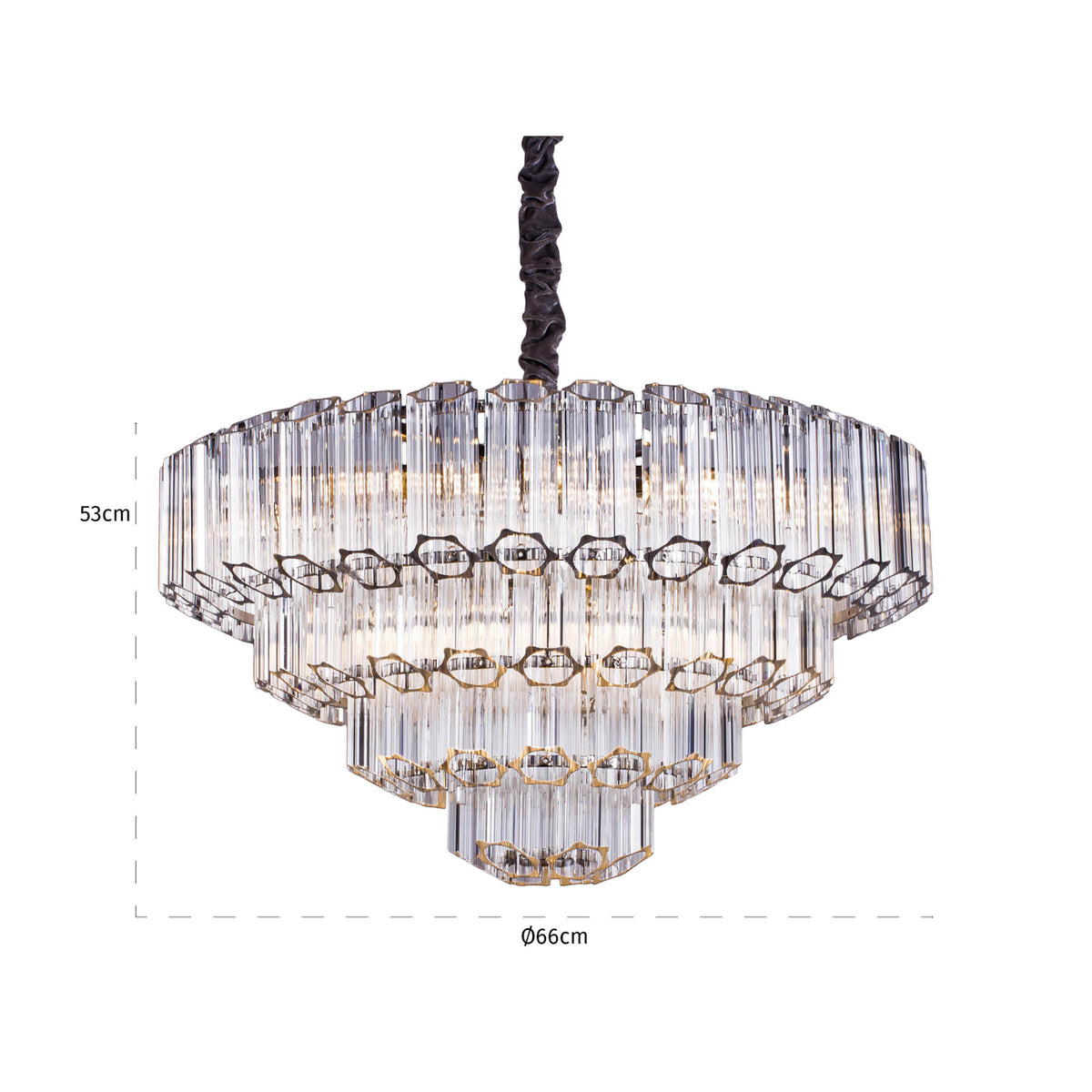 Candelabru Bece, crom – desen tehnic cu dimensiuni