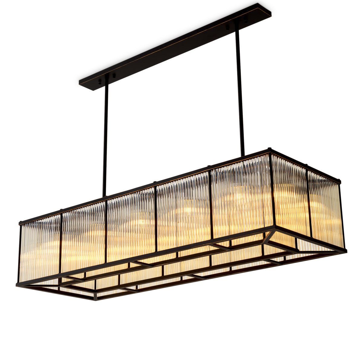 Candelabru Bernardi rectangular, finisaj bronz cu reflexe