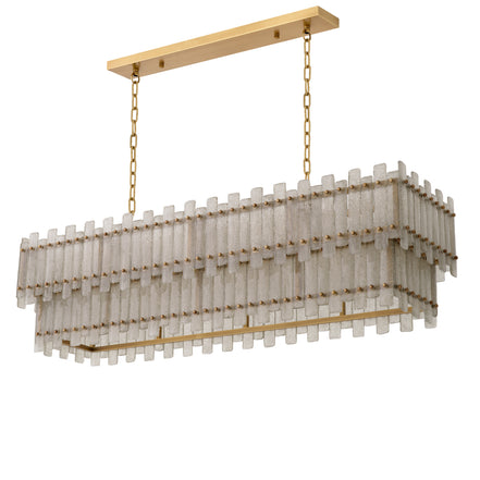 Candelabru Caprera rectangular, finisaj alamă antichizată
