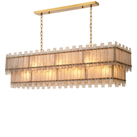 Candelabru Caprera rectangular, finisaj alamă antichizată
