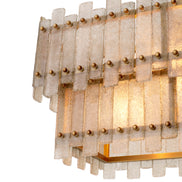 Candelabru Caprera rectangular, finisaj alamă antichizată