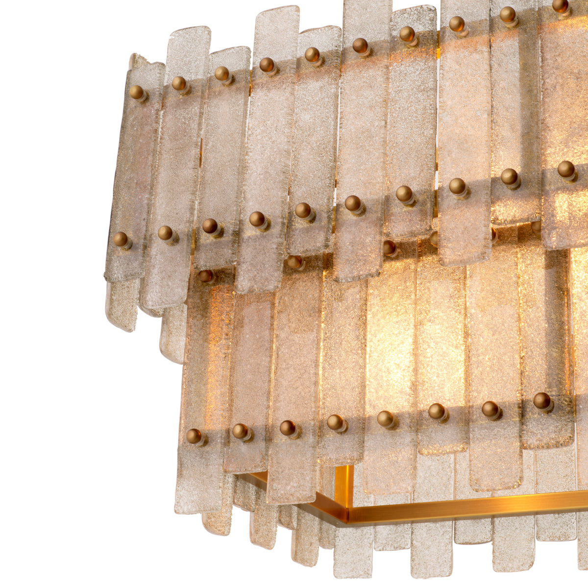Candelabru Caprera rectangular, finisaj alamă antichizată