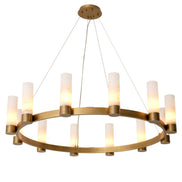 Candelabru Castro, finisaj alamă antichizată, alabastru