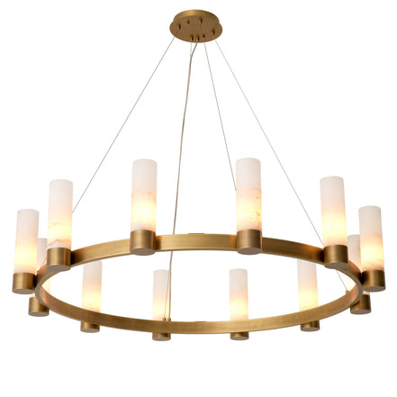 Candelabru Castro, finisaj alamă antichizată, alabastru