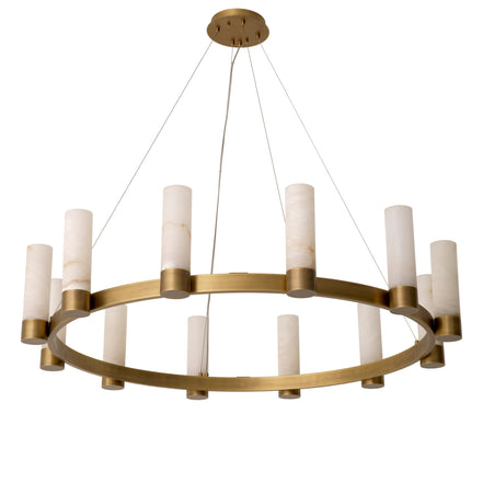 Candelabru Castro, finisaj alamă antichizată, alabastru