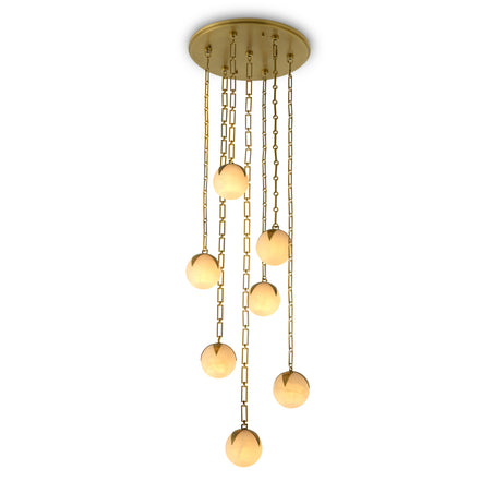 Candelabru CDJ Alesa L, finisaj alamă antichizată, alabastru
