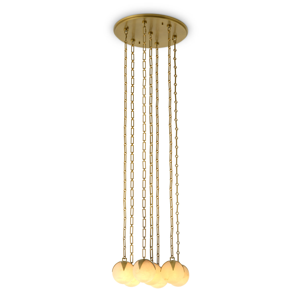 Candelabru CDJ Alesa L, finisaj alamă antichizată, alabastru