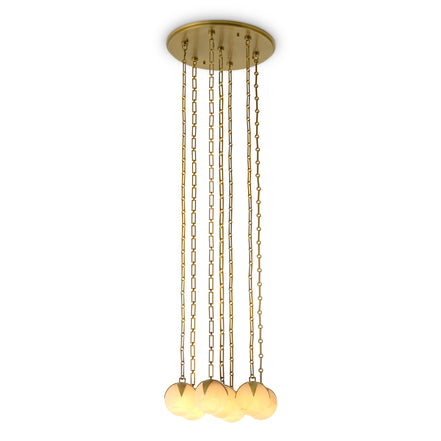 Candelabru CDJ Alesa L, finisaj alamă antichizată, alabastru