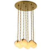 Candelabru CDJ Alesa L, finisaj alamă antichizată, alabastru