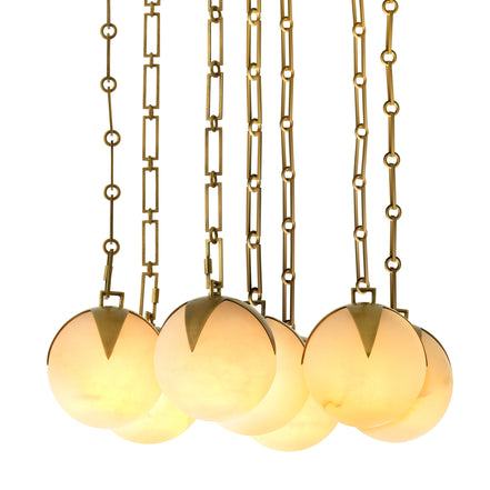 Candelabru CDJ Alesa L, finisaj alamă antichizată, alabastru