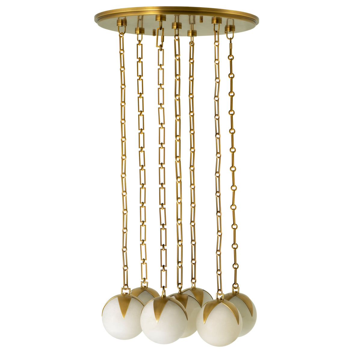 Candelabru CDJ Alesa L, finisaj alamă antichizată, alabastru