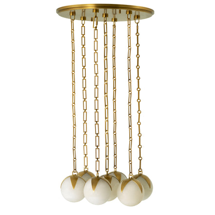Candelabru CDJ Alesa L, finisaj alamă antichizată, alabastru