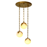 Candelabru CDJ Alesa S, finisaj alamă antichizată, alabastru