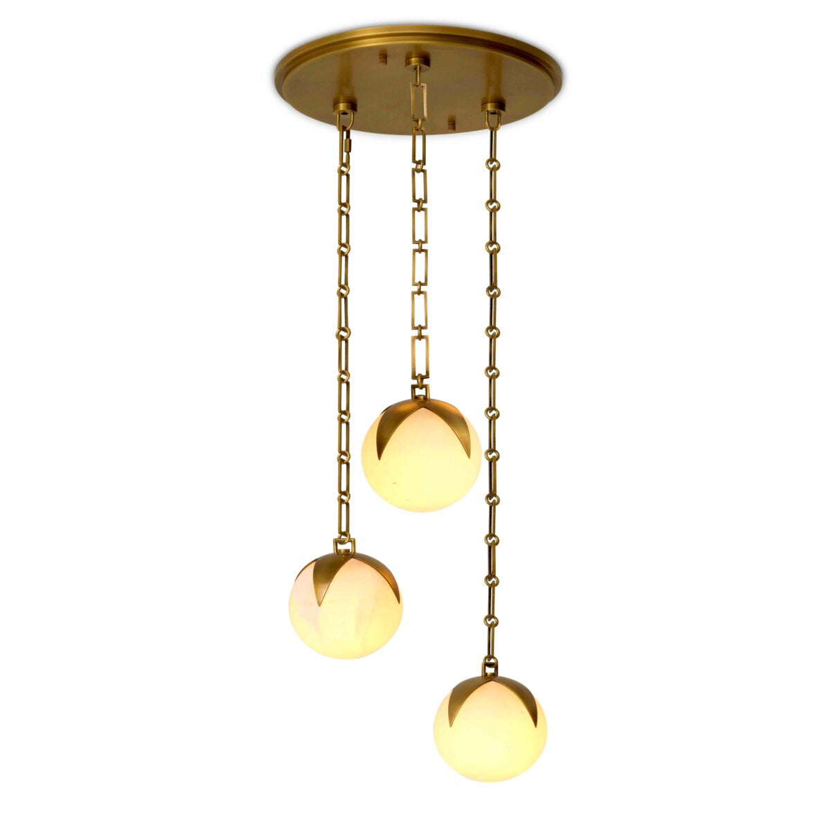 Candelabru CDJ Alesa S, finisaj alamă antichizată, alabastru
