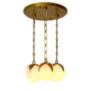 Candelabru CDJ Alesa S, finisaj alamă antichizată, alabastru