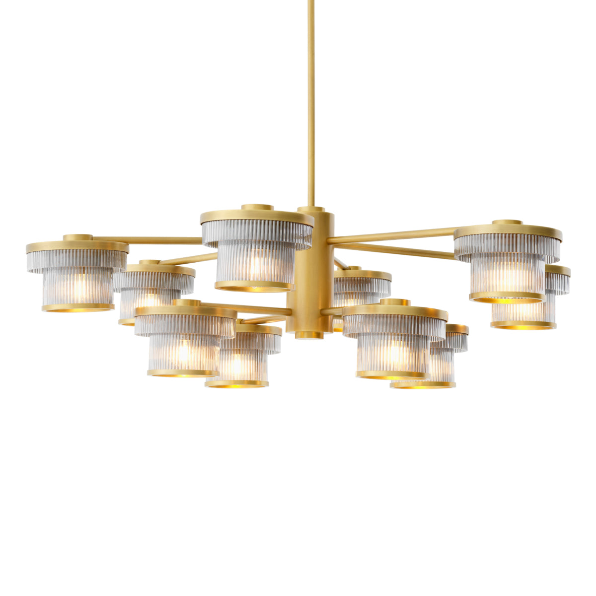 Candelabru CDJ Andromeda, finisaj alamă antichizată, sticlă fumurie