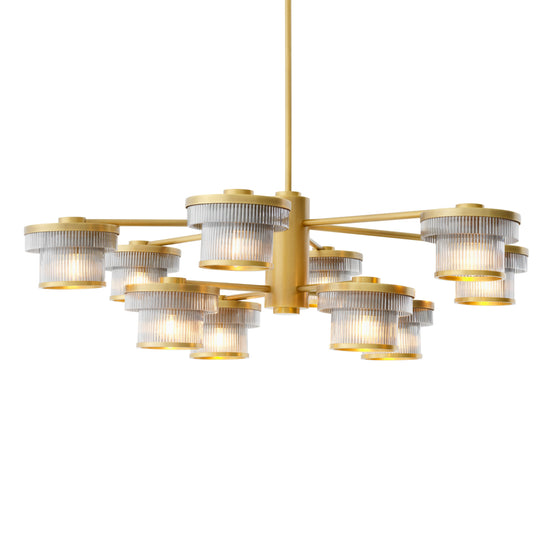 Candelabru CDJ Andromeda, finisaj alamă antichizată, sticlă fumurie