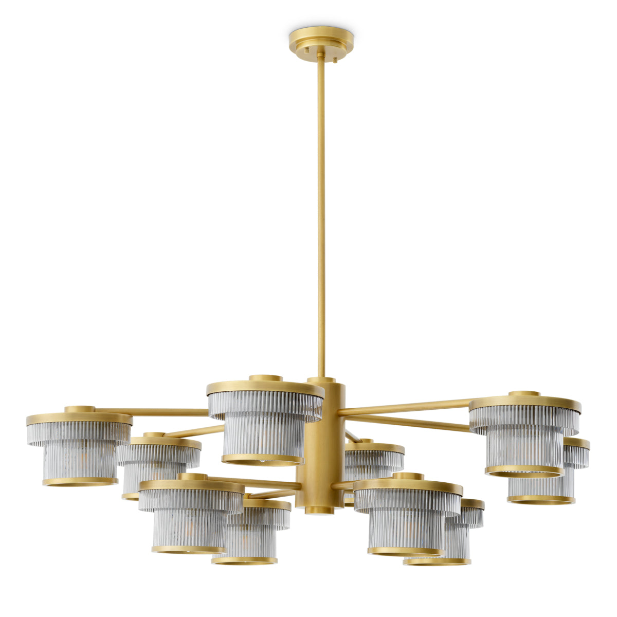 Candelabru CDJ Andromeda, finisaj alamă antichizată, sticlă fumurie